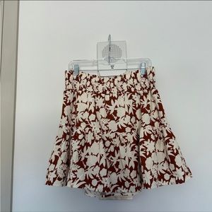 Universal Thread Floral Orange and Cream Mini Skirt